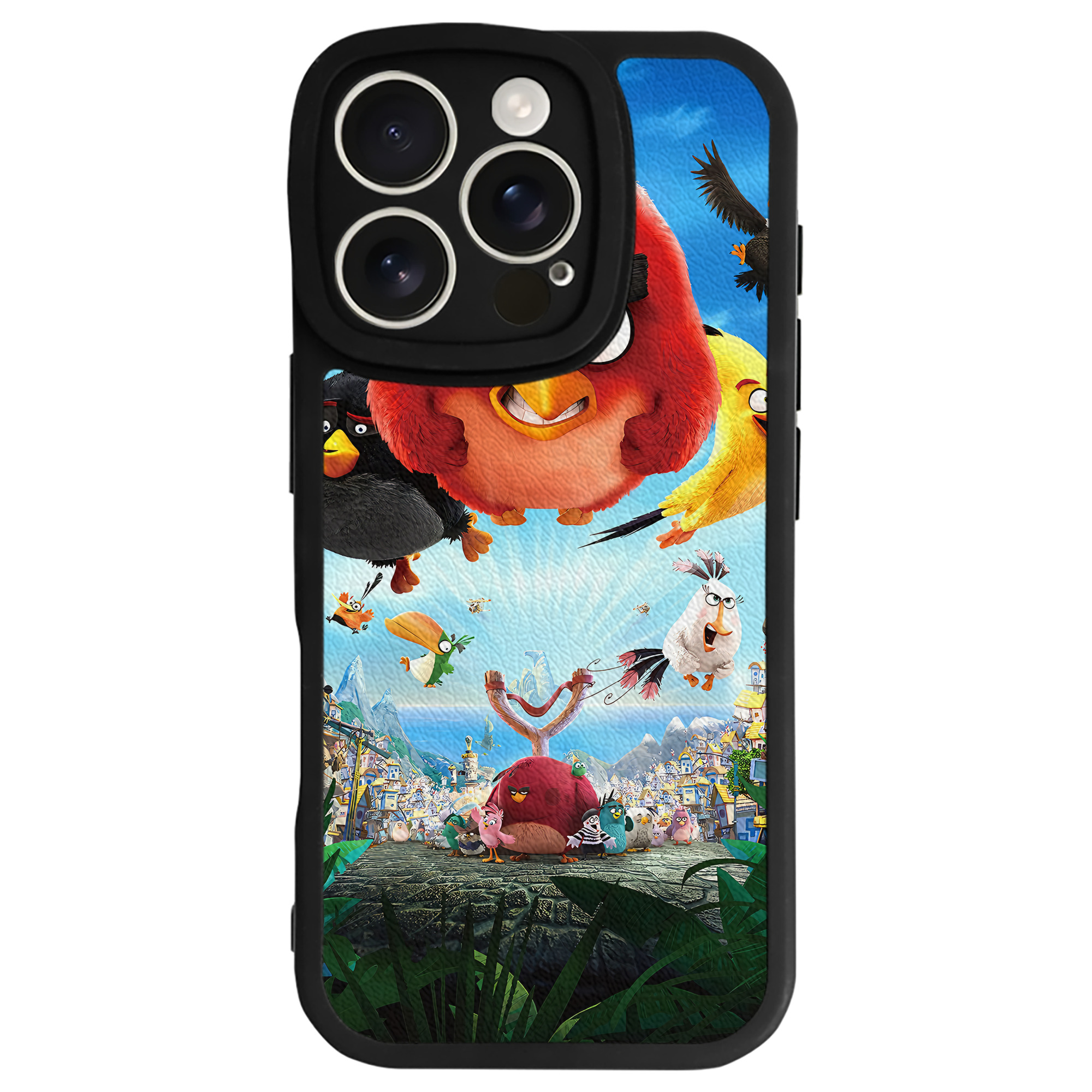 （画像用） Angry Birds アングリーバード 【iPhone 16シリーズ対応】シリコンスマホケース（レザー調） 材質：シリコン